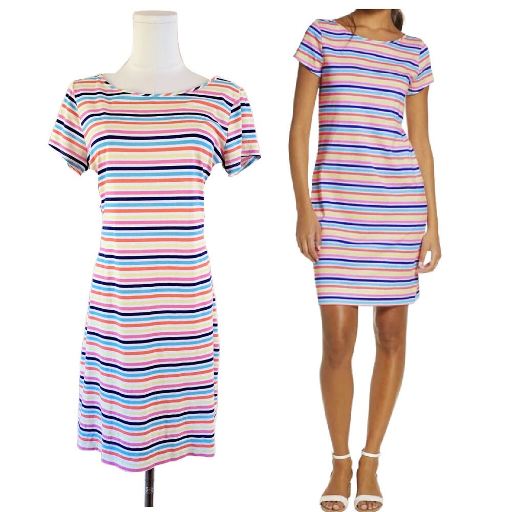 LILLY PULITZER Marlowe T-shirt Mini Dress Medium Island Stripe Multi Shift